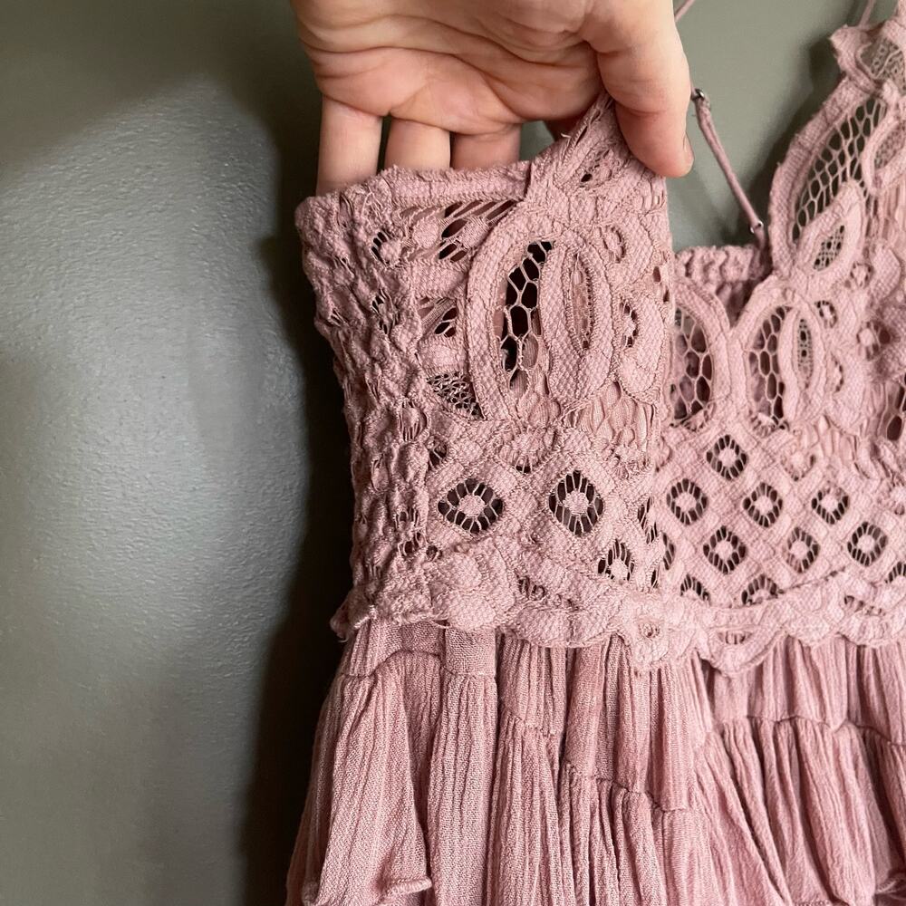 Free People Pink Lace Peplum Blouse - Picture 11 of 16